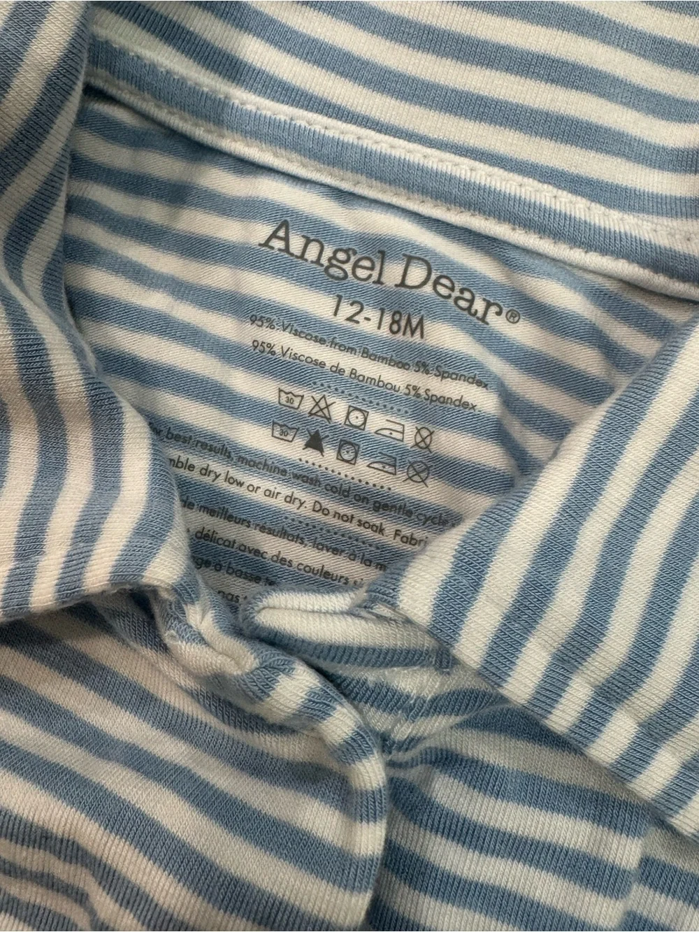 Angel Dear Light Blue and White Striped Polo One-Piece